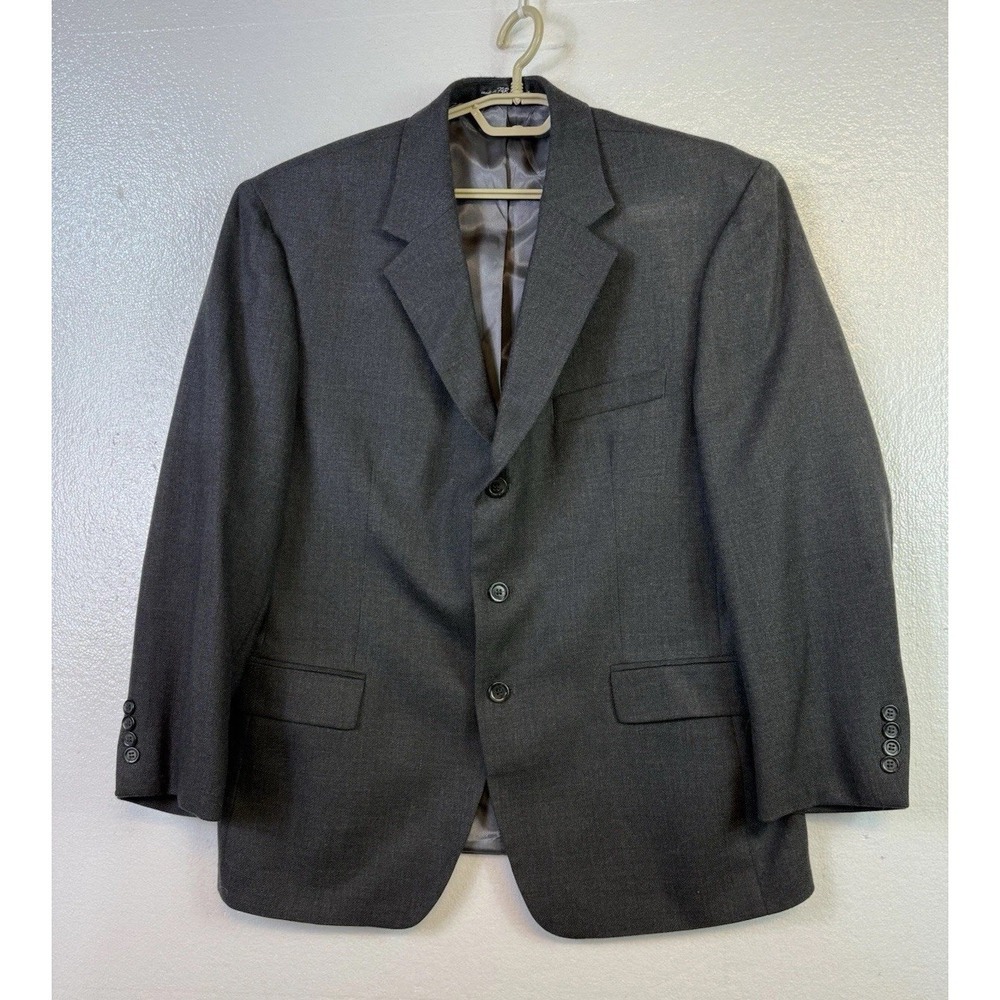 Andrew Fezza Blazer Men's Sz 42 S  Gray Lambs Wool Cashmere Suit Sport Coat